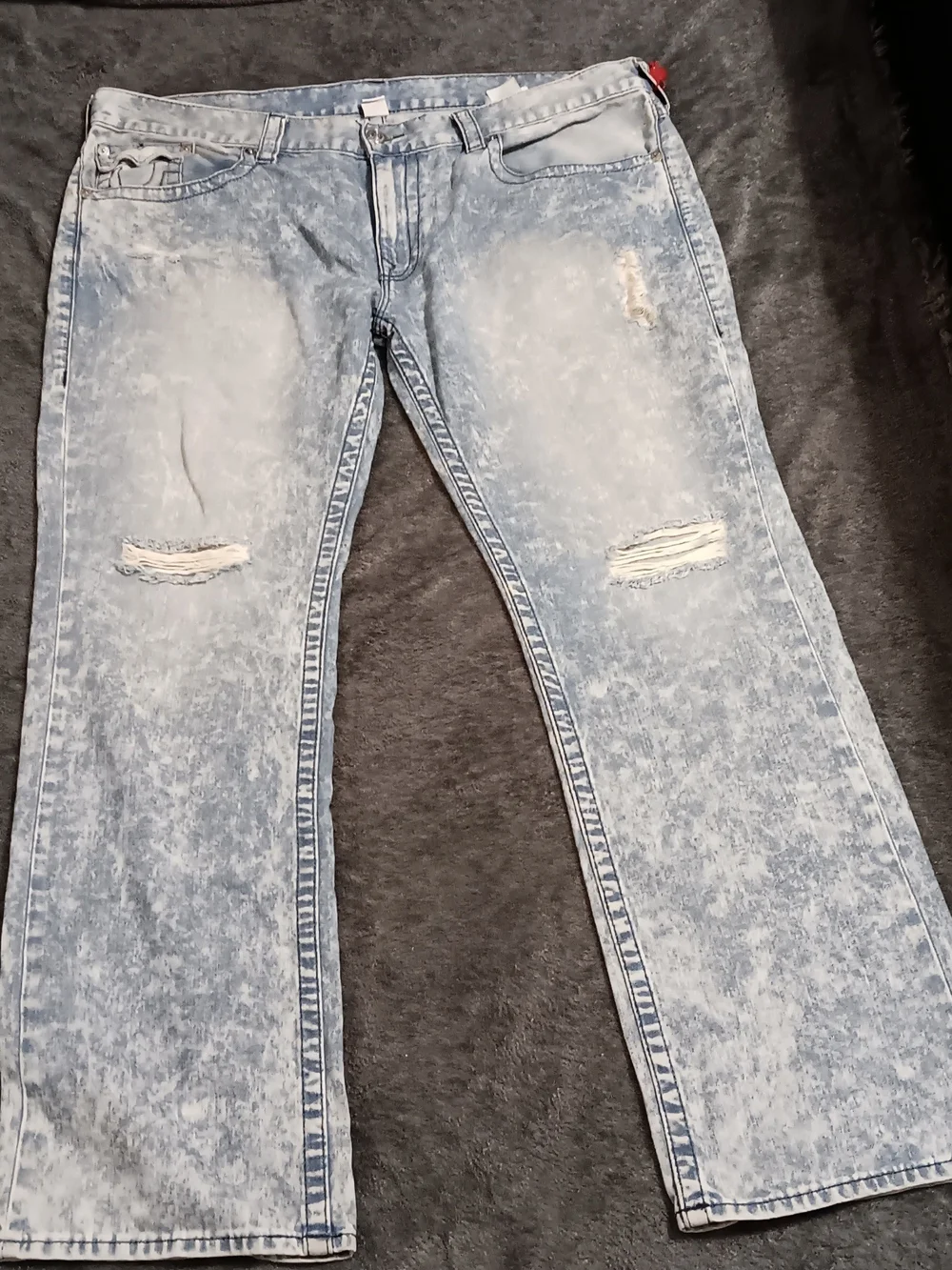 True Religion Light Acid-Wash Blue Bootcut Jeans
